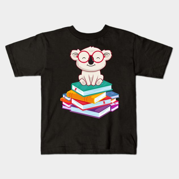 Librarian Animal Lover Gift Reading Bookworm Koala Kids T-Shirt by shirtsyoulike